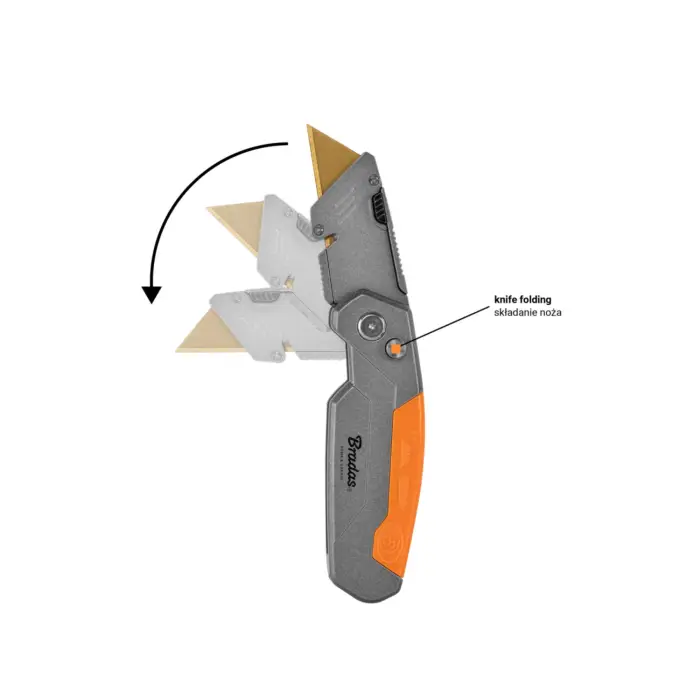 NÓŻ SKŁADANY DIY-KN190202/B Z OSTRZEM TRAPEZOWYM BRADAS