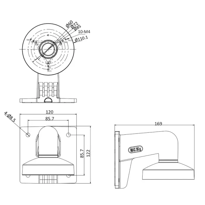 UCHWYT KAMERY DS-1272ZJ-110-TRS Hikvision