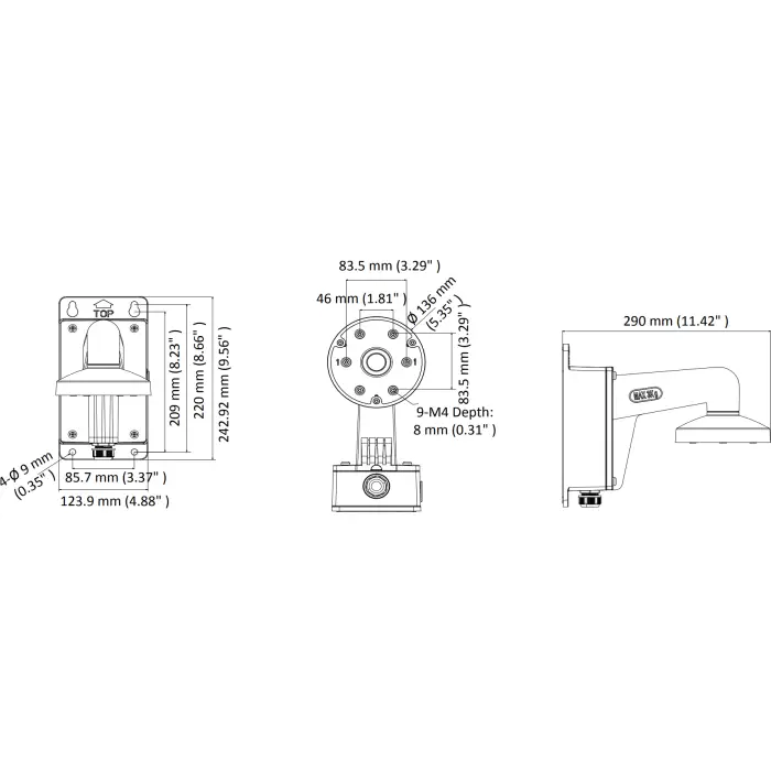 UCHWYT KAMERY DS-1273ZJ-135B Hikvision