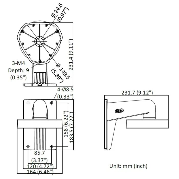 UCHWYT KAMERY DS-1273ZJ-DM25 Hikvision