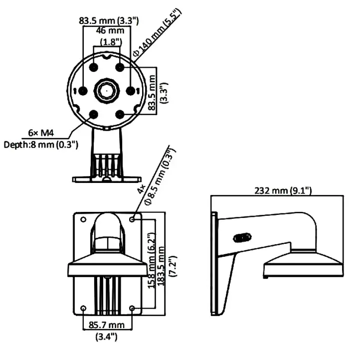 UCHWYT KAMERY DS-1273ZJ-PT6 Hikvision