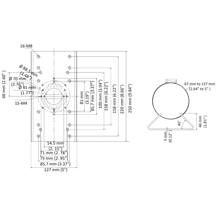 UCHWYT NA SŁUP DS-1275ZJ-SUS Hikvision