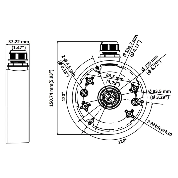 UCHWYT KAMERY DS-1280ZJ-DM46(BLACK) Hikvision