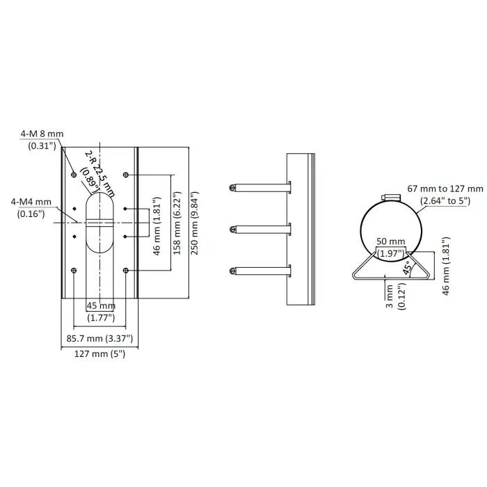 UCHWYT NA SŁUP DS-1475ZJ-SUS(BLACK) Hikvision