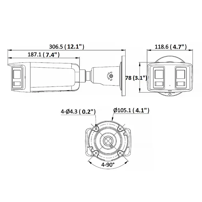 KAMERA IP DS-2CD2T46G2P-ISU/SL(2.8MM)(C)/PL PANORAMICZNA AcuSense - 4 Mpx 2 x 2.8 mm Hikvision