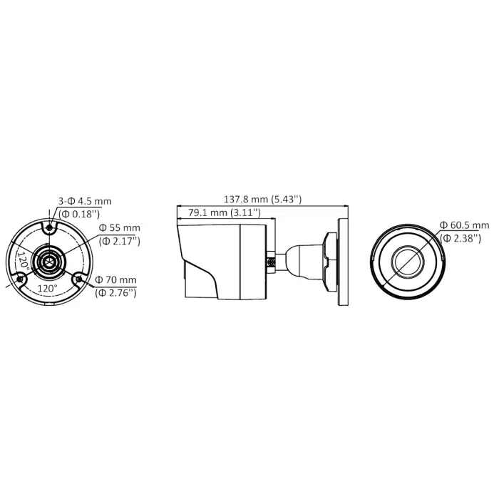 KAMERA AHD, HD-CVI, HD-TVI, PAL DS-2CE16D0T-IRF(2.8mm)(C) - 1080p Hikvision