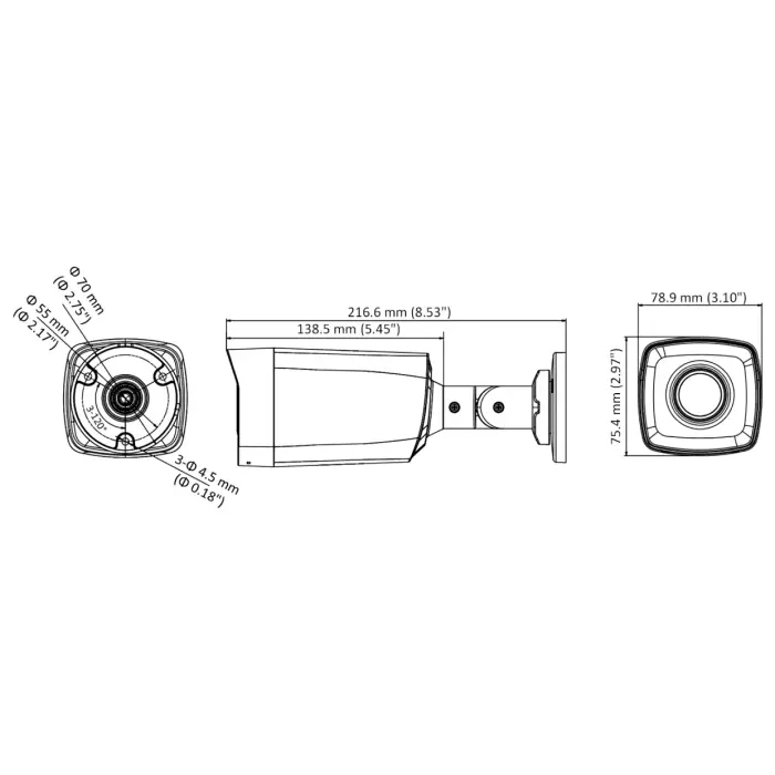 KAMERA AHD, HD-CVI, HD-TVI, PAL DS-2CE17D0T-IT3F(2.8mm) - 1080p Hikvision