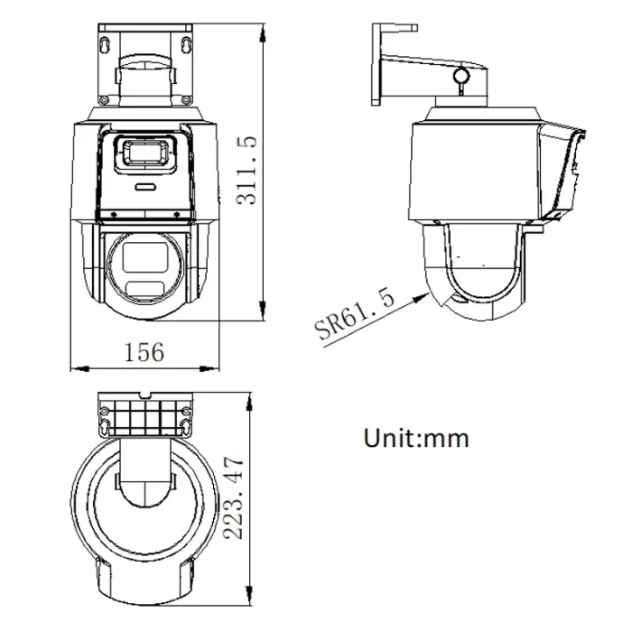 KAMERA IP SZYBKOOBROTOWA ZEWNĘTRZNA DS-2SE3C404MWG-E/14(2.8MM) TandemVu - 3.7 Mpx 2.8 ... 12 mm Hikvision