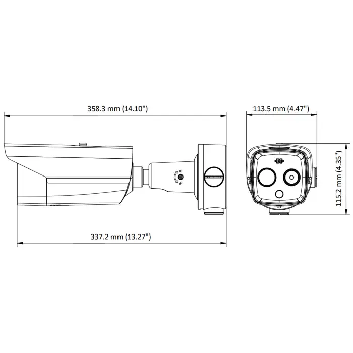 HYBRYDOWA KAMERA TERMOWIZYJNA IP DS-2TD2617-10/QA 9.7 mm - 720p, 8 mm - 4 Mpx Hikvision