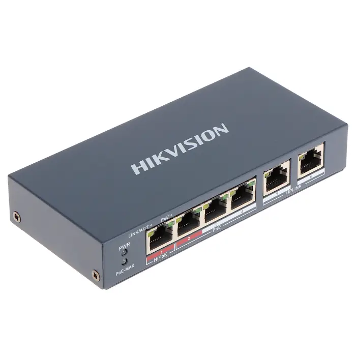 SWITCH POE DS-3E0106HP-E 4-PORTOWY Hikvision