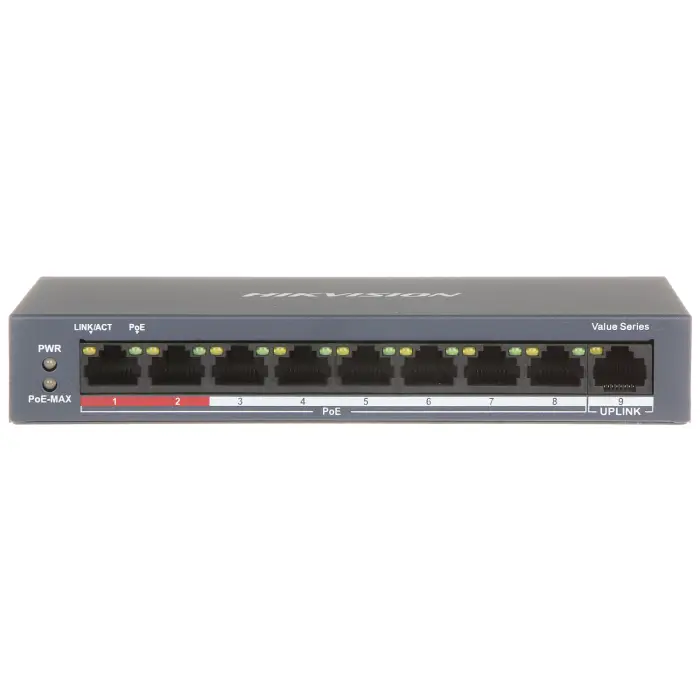 SWITCH POE DS-3E0109P-E/M(B) 8-PORTOWY Hikvision