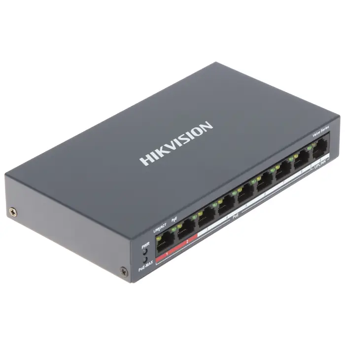 SWITCH POE DS-3E0109P-E/M(B) 8-PORTOWY Hikvision