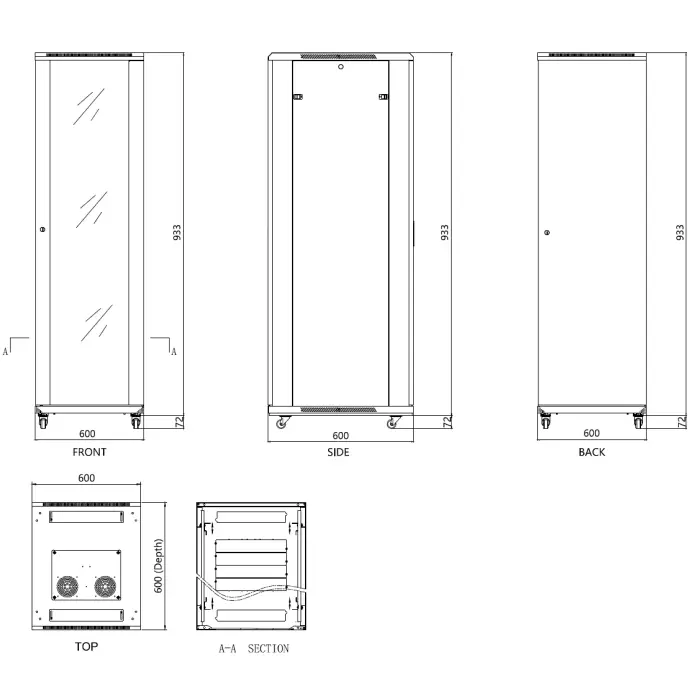 SZAFA RACK STOJĄCA EPRADO-R19-18U/600FW