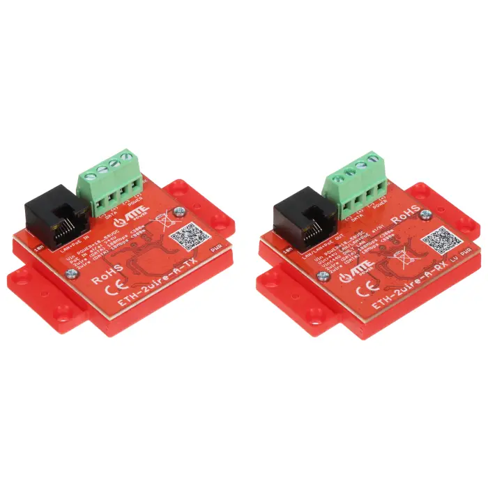 ZESTAW KONWERTERÓW UTP / 2-WIRE DO TRANSMISJI LAN+POE ETH-2WIRE-A-SET KOMPLET 2 SZT ATTE