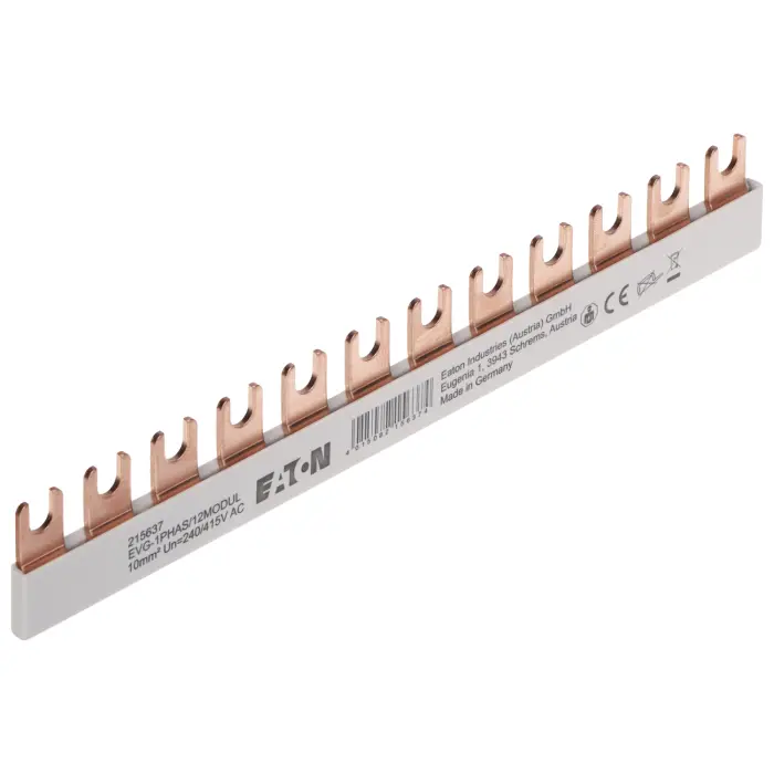 SZYNA ŁĄCZENIOWA ZASILAJĄCA GRZEBIENIOWA EVG-1PHAS/12M 10 mm² 230 V / 400 V AC EATON