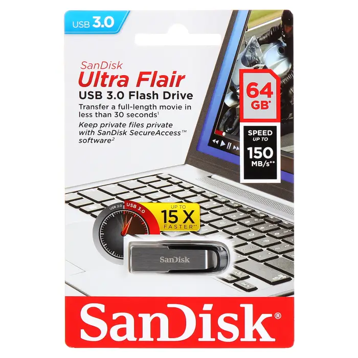 PENDRIVE FD-64/ULTRAFLAIR-SANDISK 64 GB USB 3.0 SANDISK