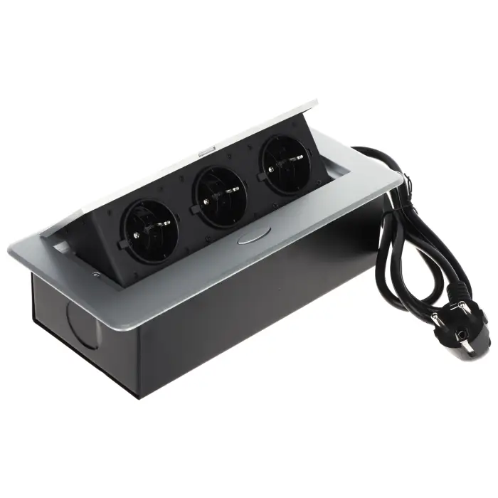 LISTWA ZASILAJĄCA MEBLOWA FPS-3S/CABLE (3 GNIAZDA)