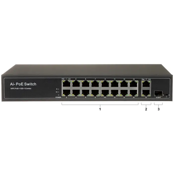 SWITCH POE GTX-B1-19-162G 16-PORTOWY SFP