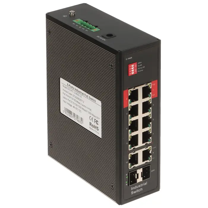 SWITCH PRZEMYSŁOWY POE GTX-P1-12-82G-V2 8-PORTOWY SFP
