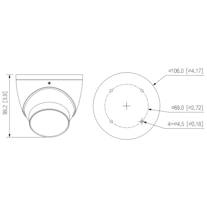 KAMERA AHD, HD-CVI, HD-TVI, PAL HAC-HDW1200T-IL-A-0280B-S6 - 1080p 2.8 mm DAHUA