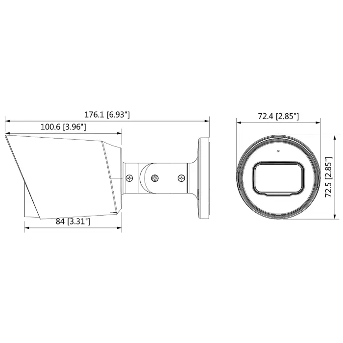 KAMERA AHD, HD-CVI, HD-TVI, PAL HAC-HFW1200T-0280B-S6 - 1080p 2.8 mm DAHUA