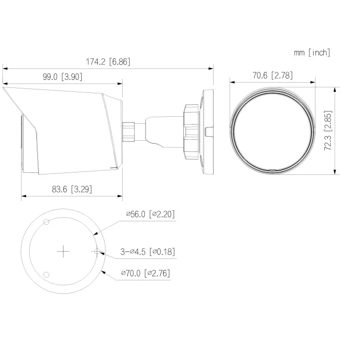 KAMERA AHD, HD-CVI, HD-TVI, CVBS HAC-HFW1239T-A-LED-0280B-S3 Full-Color - 1080p 2.8 mm DAHUA