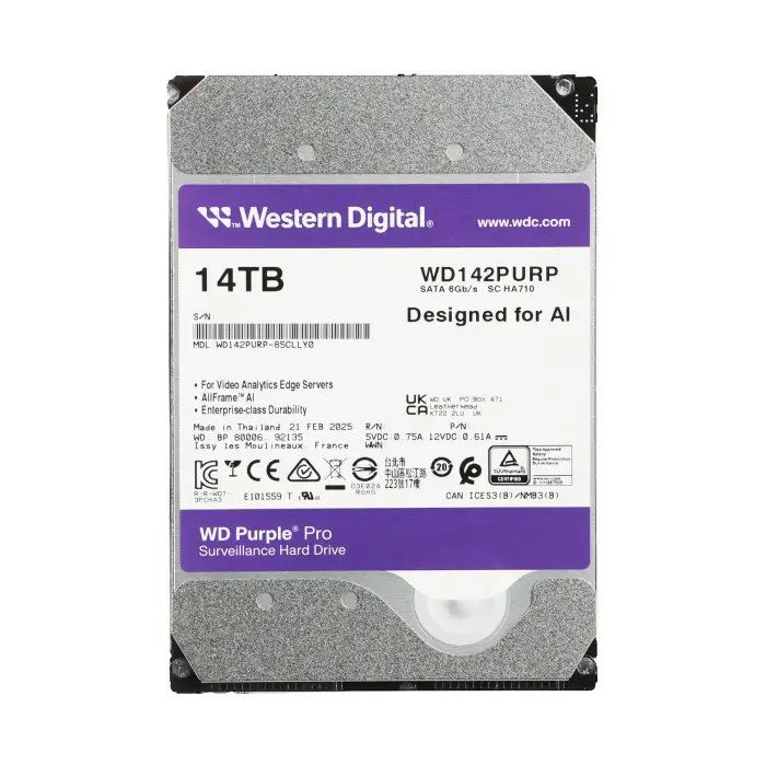 DYSK DO REJESTRATORA HDD-WD142PURP 14TB 24/7 WESTERN DIGITAL