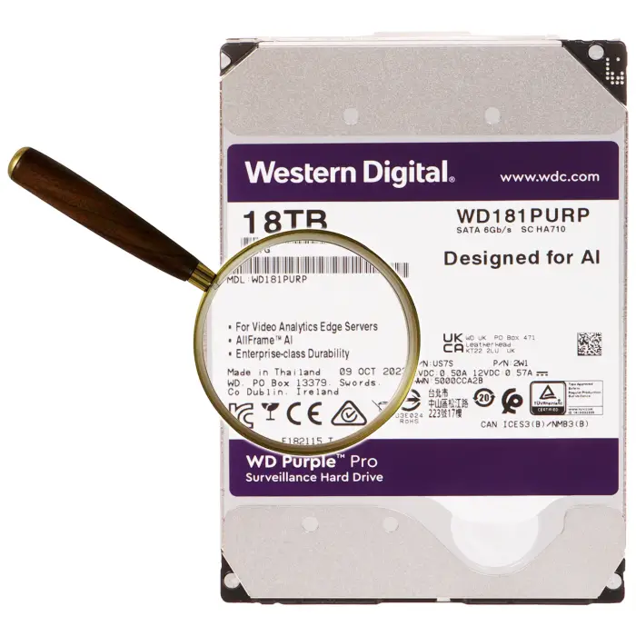 DYSK DO REJESTRATORA HDD-WD181PURP 18TB 24/7 WESTERN DIGITAL