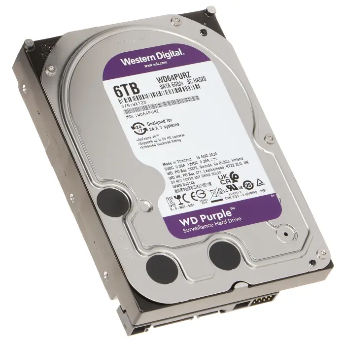 DYSK DO REJESTRATORA HDD-WD64PURZ 6TB 24/7 WESTERN DIGITAL