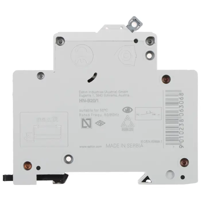 WYŁĄCZNIK NADPRĄDOWY HN-B20/1 JEDNOFAZOWY 20 A TYP B EATON