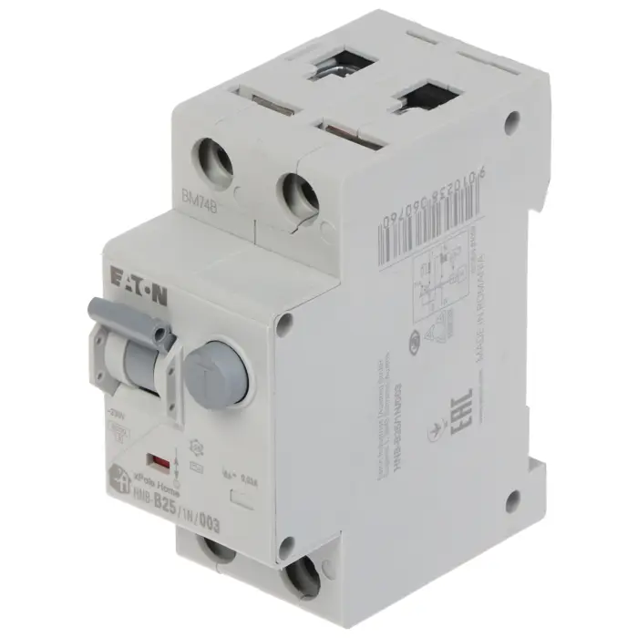 WYŁĄCZNIK RÓŻNICOWO-NADPRĄDOWY HNB-B25/1N/003 JEDNOFAZOWY, TYP AC 30 mA 25 A EATON