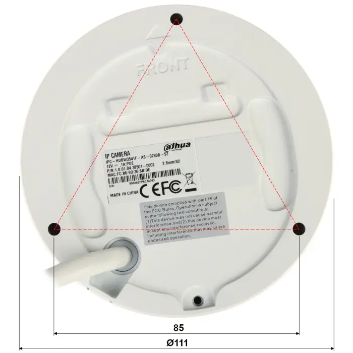 KAMERA WANDALOODPORNA IP IPC-HDBW3541F-AS-0280B-S2 - 5 Mpx 2.8 mm DAHUA