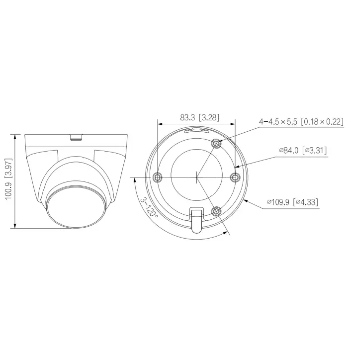 KAMERA IP IPC-HDW1439V-A-IL-BLACK Smart Dual Light - 3.7 Mpx 2.8 mm DAHUA