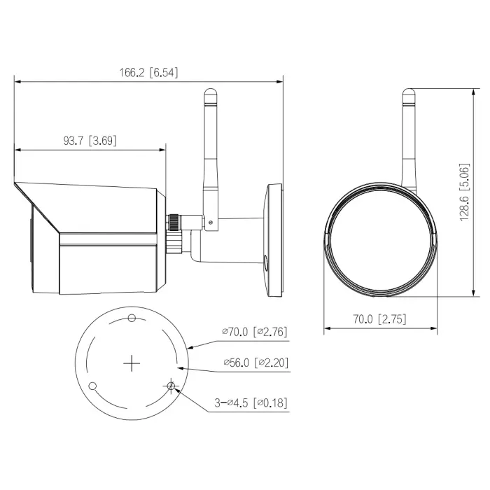 KAMERA IP IPC-HFW1230DS-SAW-0360B Wi-Fi - 1080p 3.6 mm DAHUA