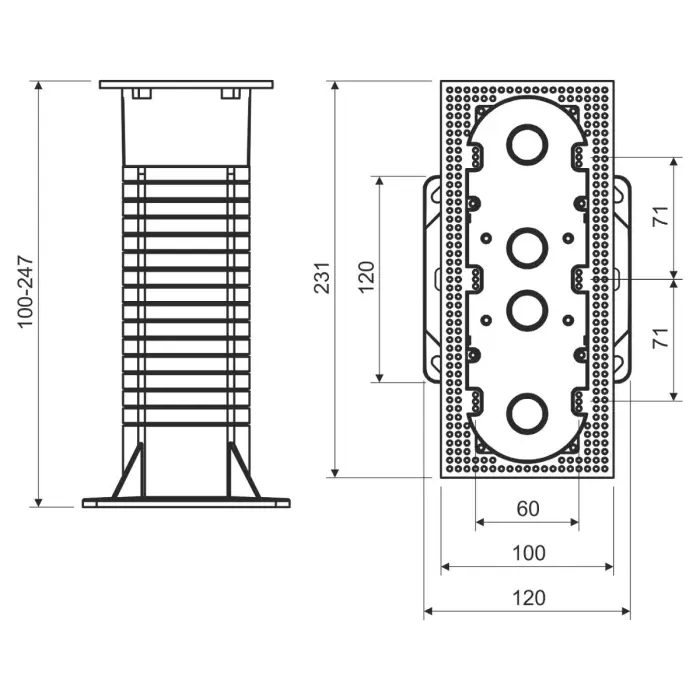 PUSZKA ELEKTROINSTALACYJNA WIELOKROTNA DO DOCIEPLEŃ KEZ-3-KB KOPOS