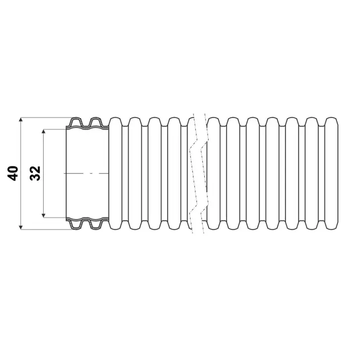 RURA KARBOWANA KF-09040/25M arot 25 m Ø 40 mm KOPOS