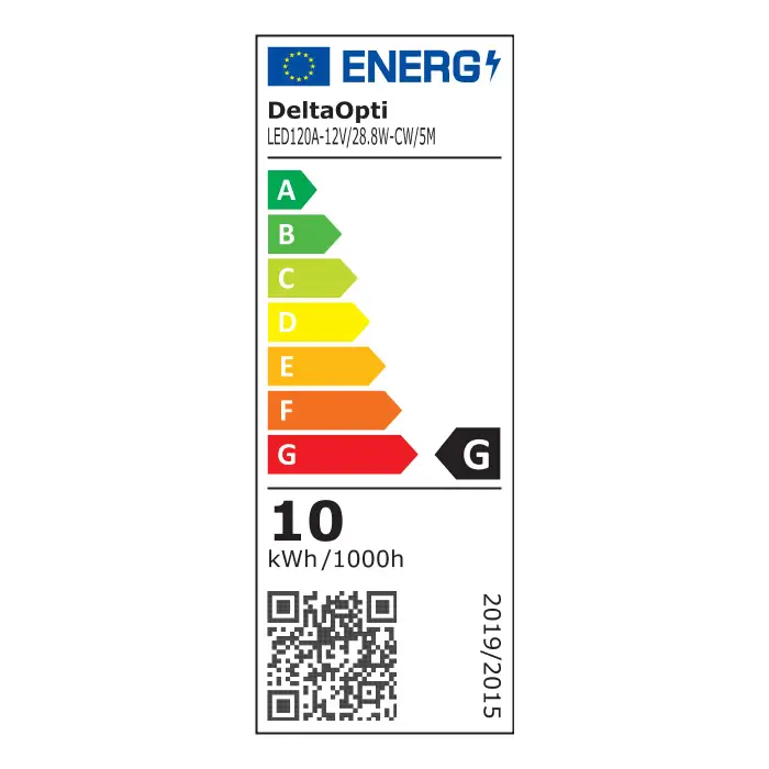 TAŚMA LED LED120A-12V/28.8W-CW/5M 5 m - 6000 K