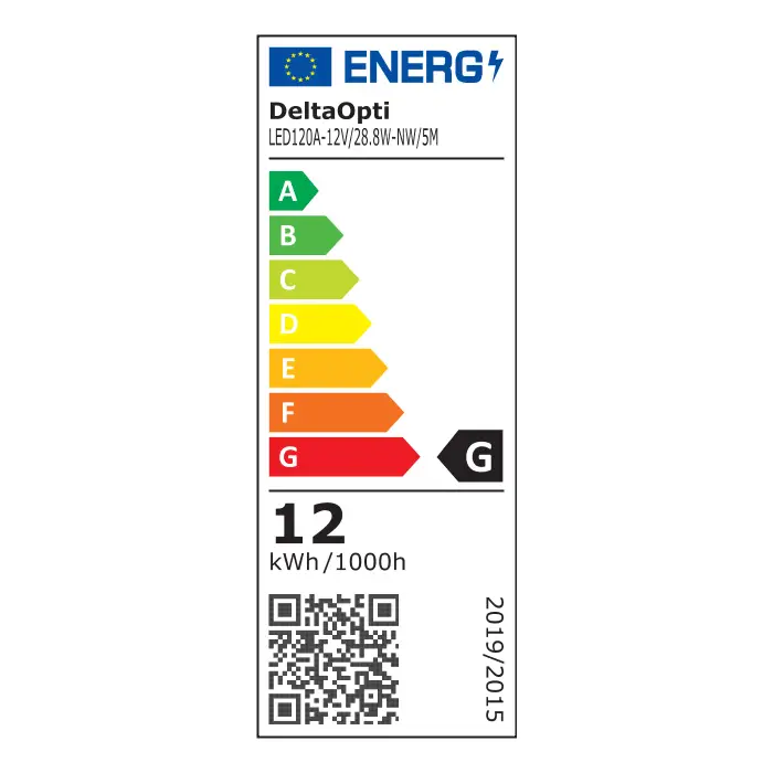 TAŚMA LED LED120A-12V/28.8W-NW/5M 5 m - 4000 K