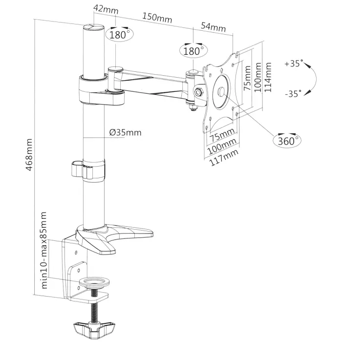 UCHWYT BIURKOWY MONITORA MC-717 MACLEAN