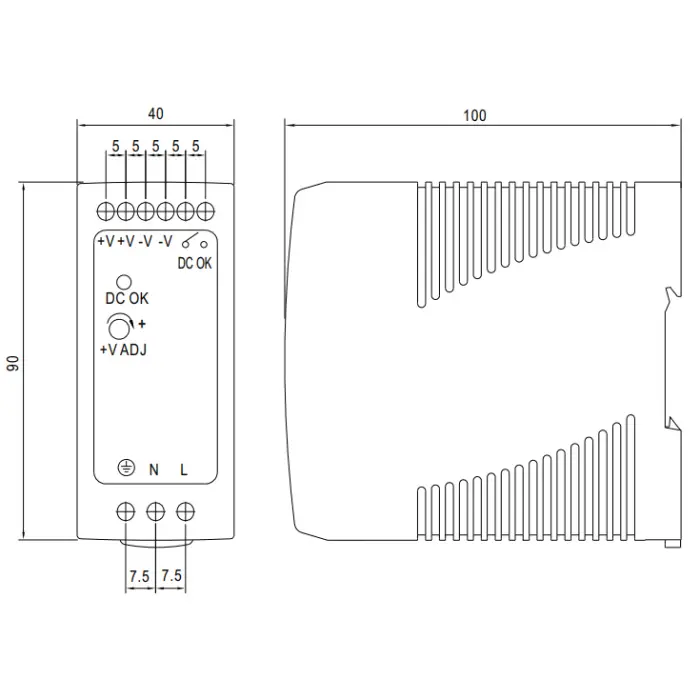 ZASILACZ IMPULSOWY MDR-40-48 MEAN WELL