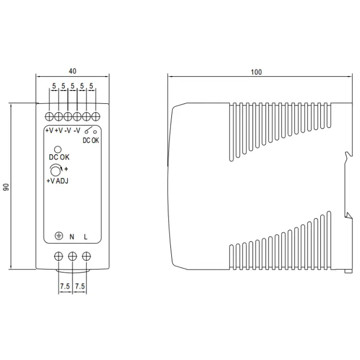 ZASILACZ IMPULSOWY MDR-60-48 MEAN WELL