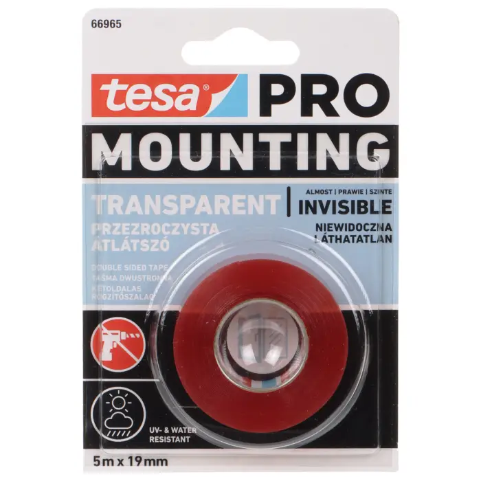 DWUSTRONNA TAŚMA MONTAŻOWA MOUNTING-PRO/TRANSPARENT/5X19 TESA