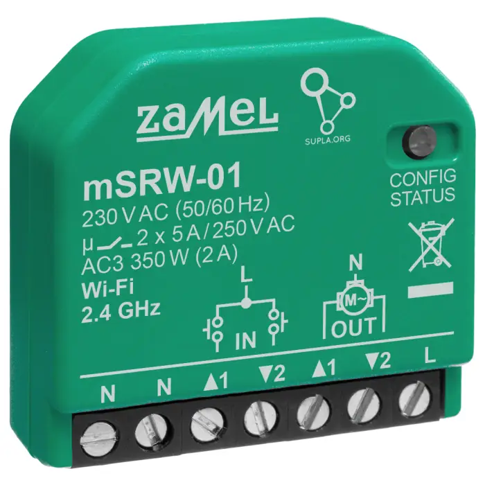 INTELIGENTNY STEROWNIK ROLET M/SRW-01 Wi-Fi 230 V AC ZAMEL