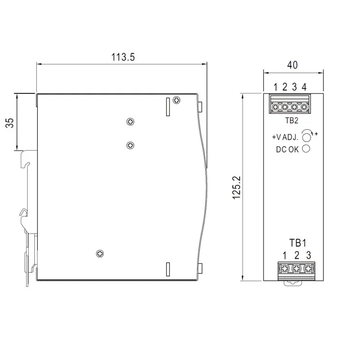 ZASILACZ IMPULSOWY NDR-120-24 MEAN WELL