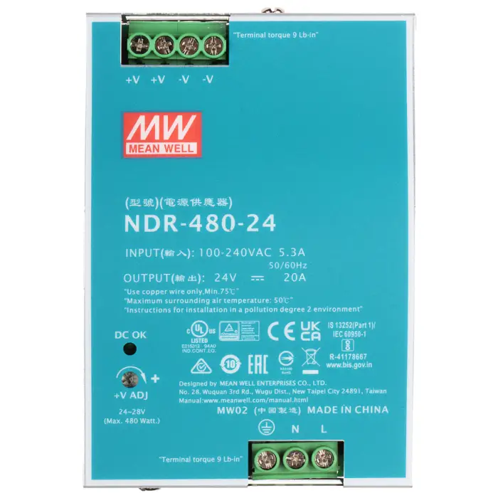 ZASILACZ IMPULSOWY NDR-480-24 MEAN WELL