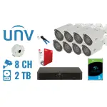 ZESTAW DO MONITORINGU UNV-NVR08-8IPCB2 8 KAMER + REJESTRATOR UNIVIEW
