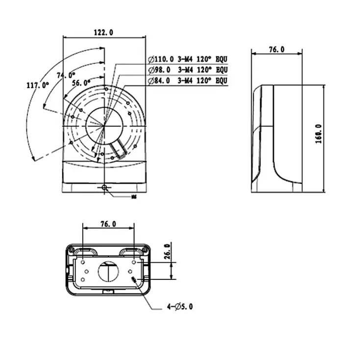 UCHWYT DO KAMER KULISTYCH PFB203W-B DAHUA