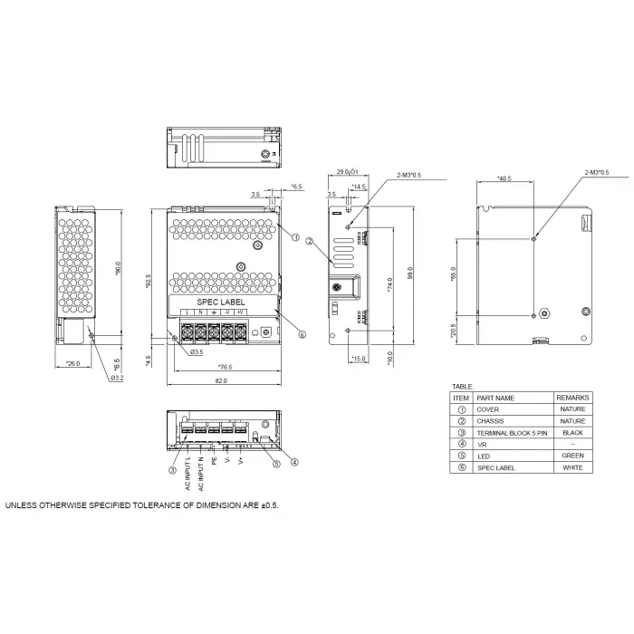 ZASILACZ IMPULSOWY PMT-12V50W2BA Delta Electronics