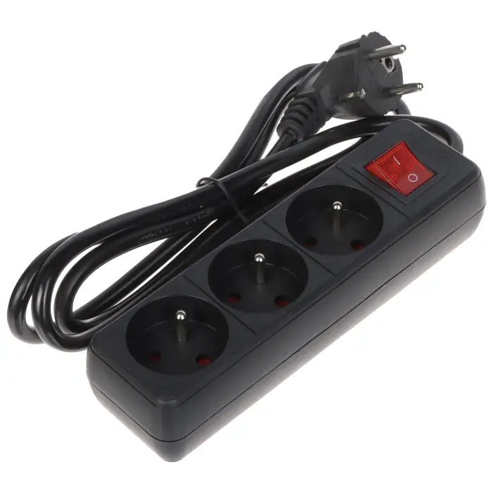LISTWA ZASILAJĄCA PR-1.5M-3G-SW/B (3 GNIAZDA) 1.3 m