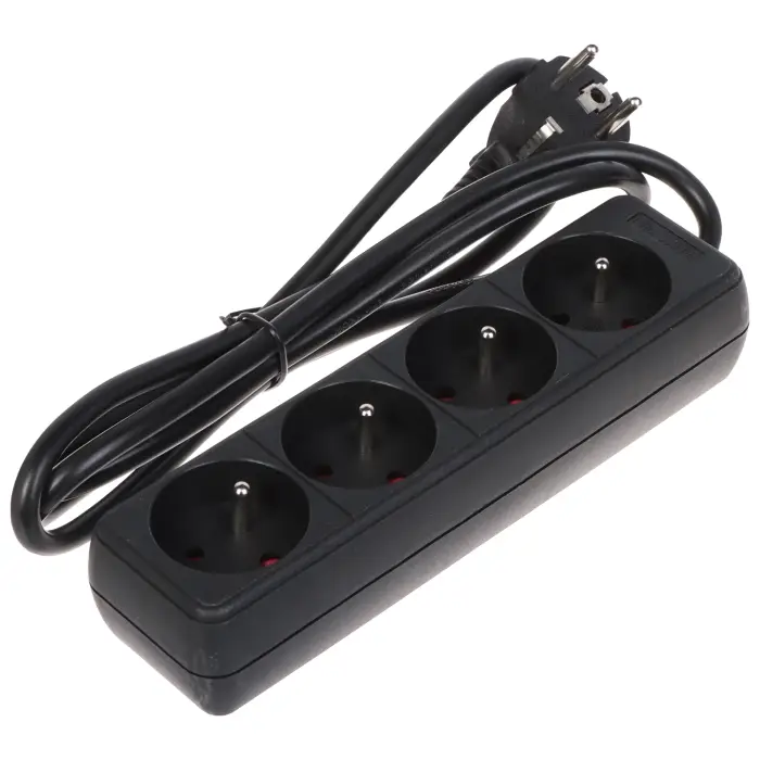 LISTWA ZASILAJĄCA PR-1.5M-4G/B (4 GNIAZDA) 1.3 m